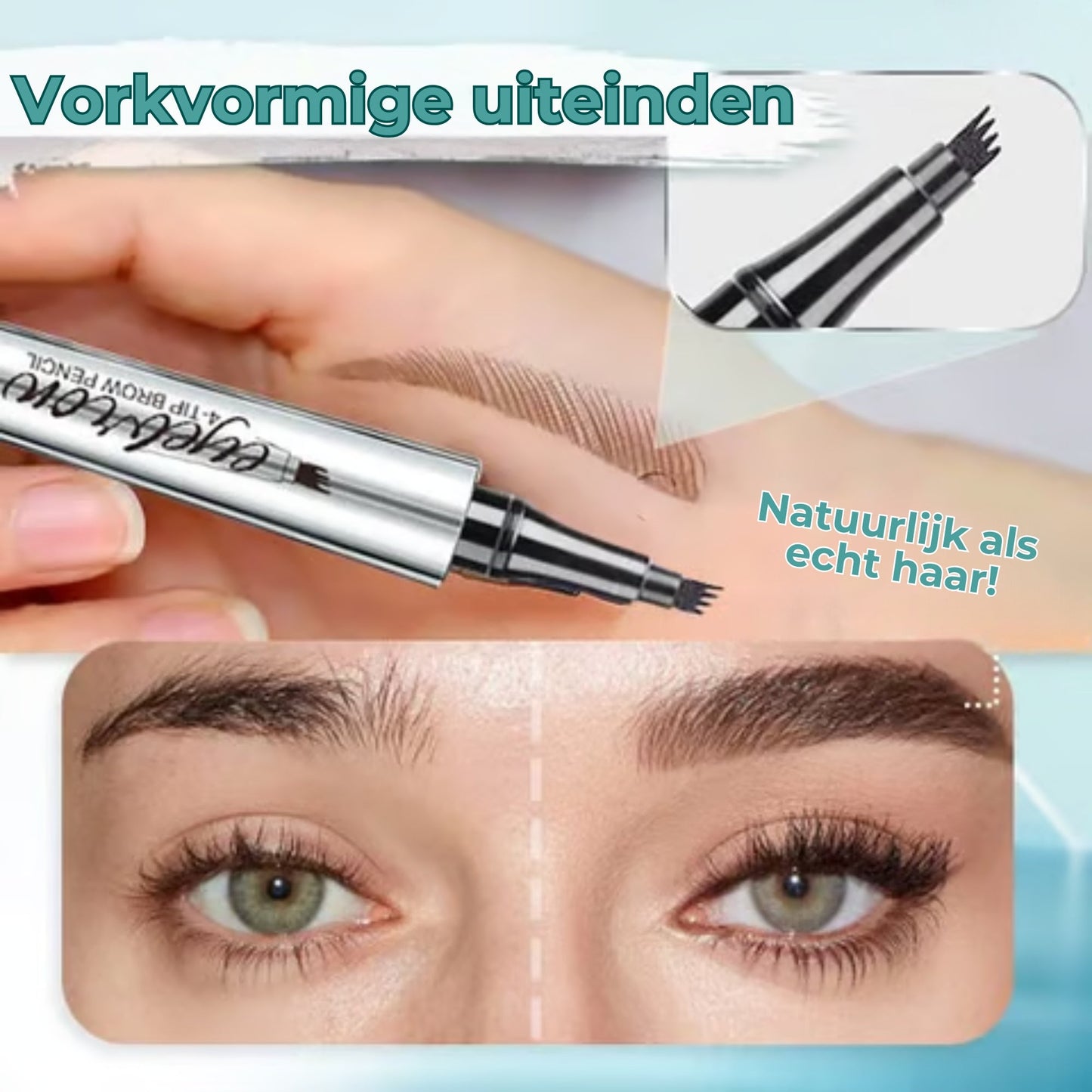 3D-ögonbryn stift med 4 gaffelspetsar för microblading (vattentät)