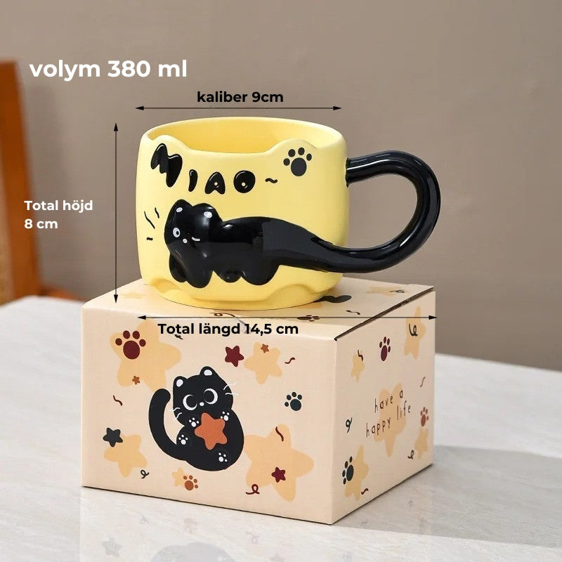 Stapelbara Kattmuggar i keramik