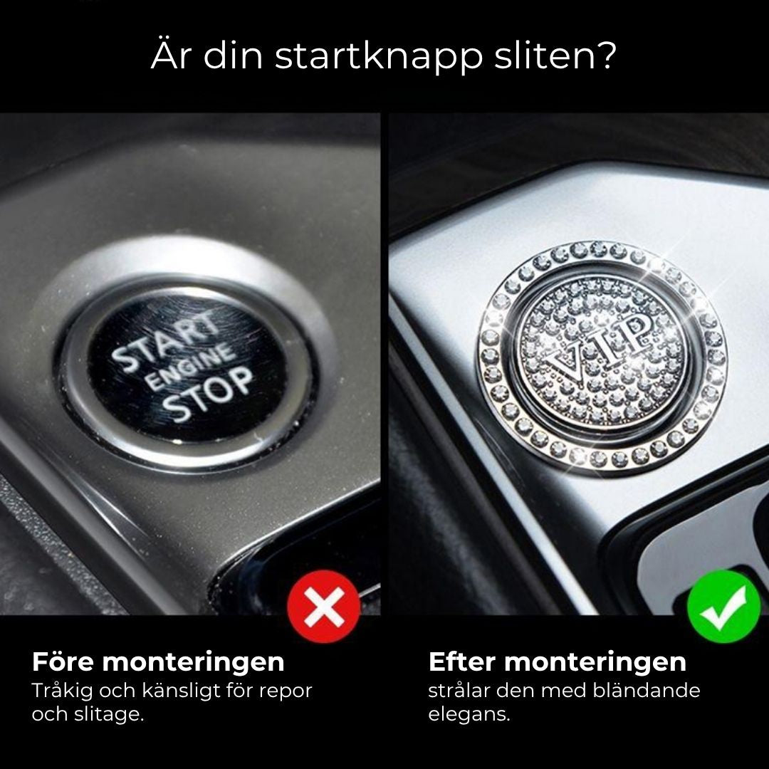 Stiligt tillbehör för bilens startknapp