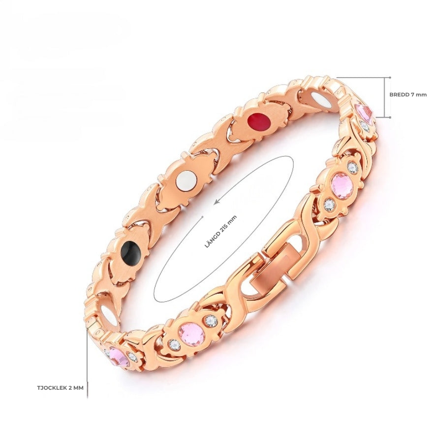 Magnetarmband i roséguld