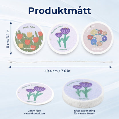 Absorberande svamp av Trämassa med blommönster – 5 stycken
