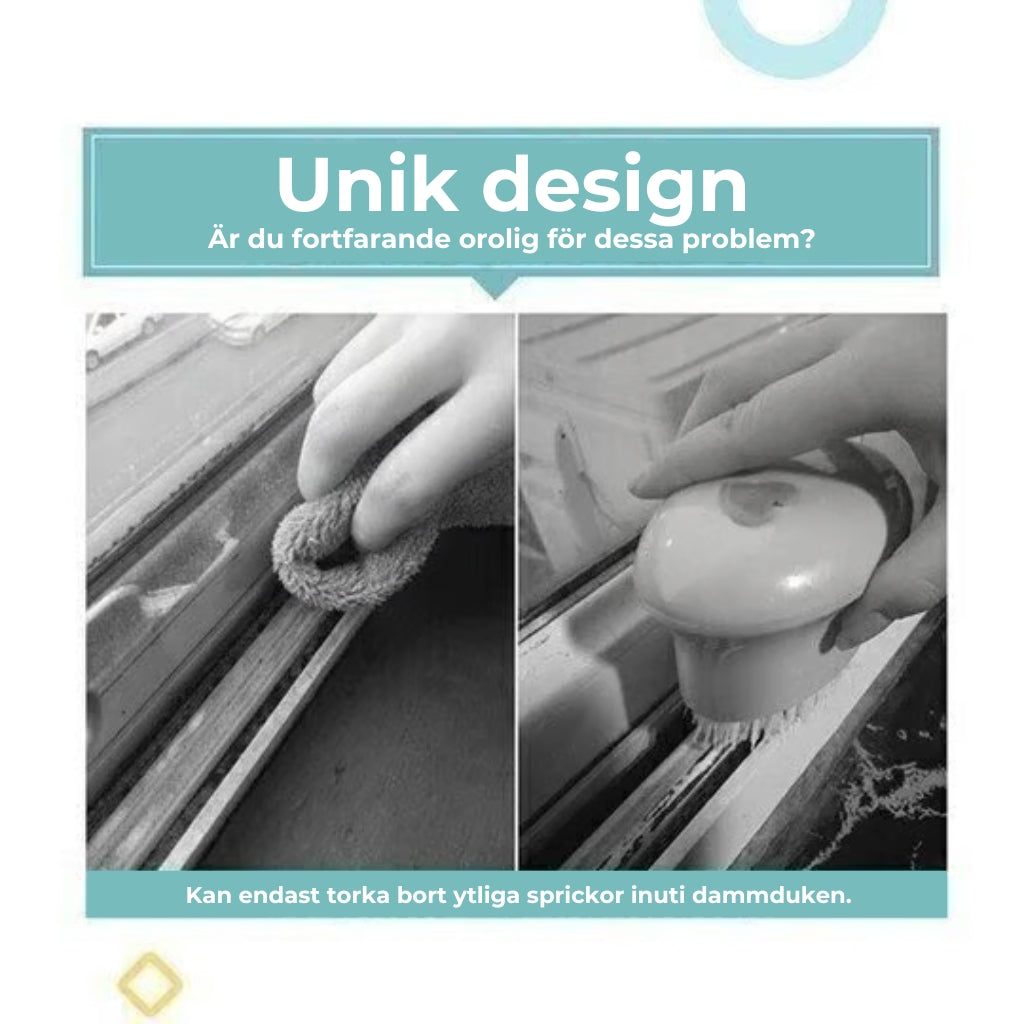 Rengöringsborste för trånga utrymmen