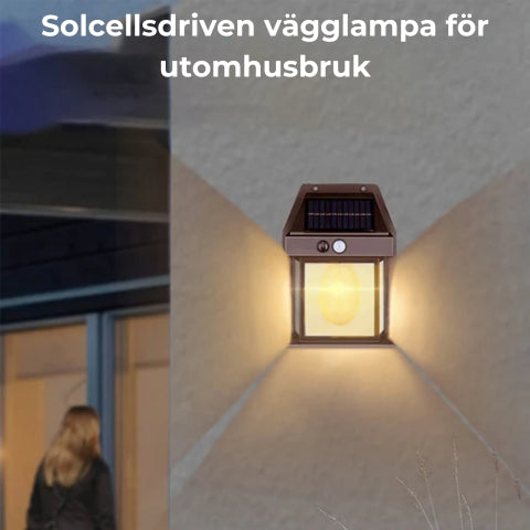 Vägglampa med solceller