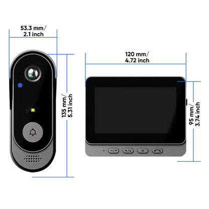 Video-Dörrklocka med Live-skärm (utan WIFI)