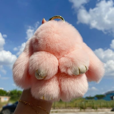 Handgjorda Nyckelring - Bunny PomPom