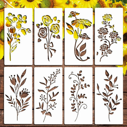 🌸 Schablon med blomstermönster