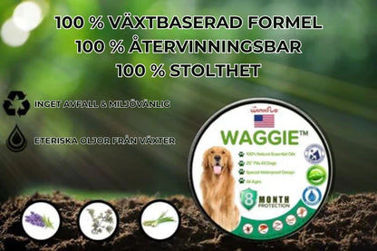 Naturligt halsband mot loppor och fästingar – Waggie™