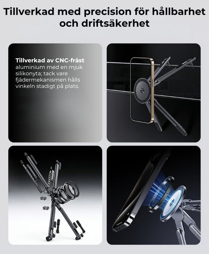 3-i-1 hopfällbar magnetisk elektronikställning