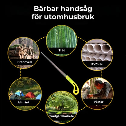 Bärbar handsåg för utomhusbruk