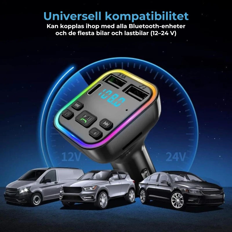 Bluetooth-FM-adapter och laddare för bilen