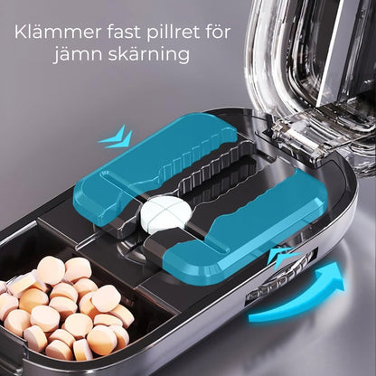 Bärbar pillerdelare