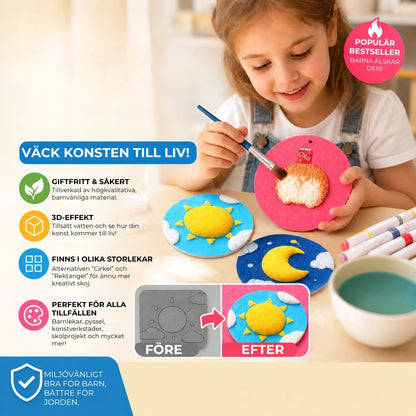 Magiskt 3D-målarpapper med skumtextur – 20 stycken