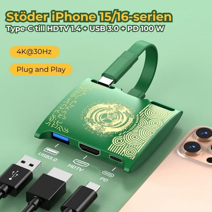 Type-C till HDMI 4K | Med 100 W laddningsfunktion
