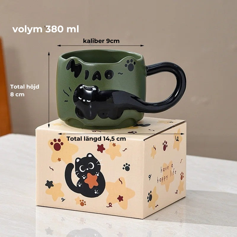 Stapelbara Kattmuggar i keramik