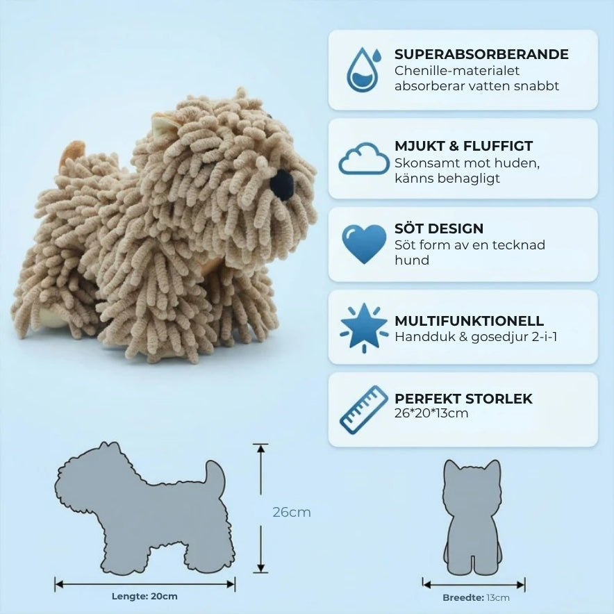 Söt hund-handduk i mikrofiber