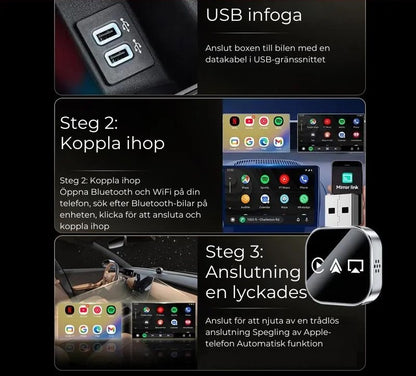 CarPlay V3 - Trådlös adapter för telefon
