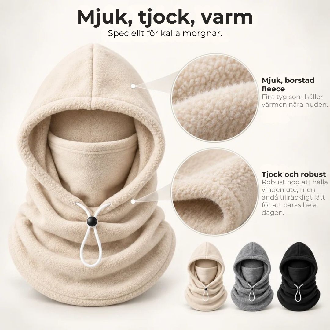 3-i-1 Vinterhuva (ansiktsmask och halsvärmare)