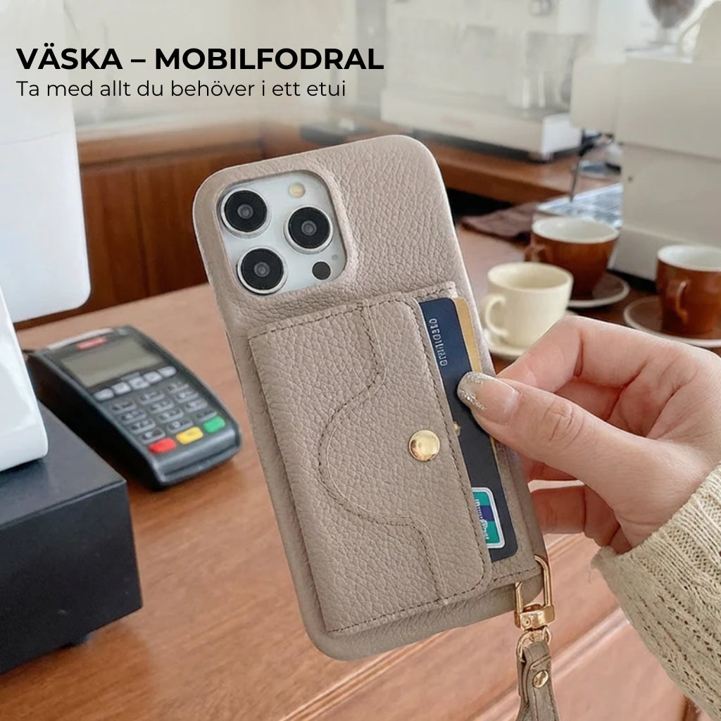 🔥📱 iPhone-mobilskal för damer – med inbyggd plånbok