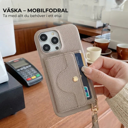 🔥📱 iPhone-mobilskal för damer – med inbyggd plånbok