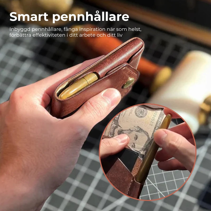 Handgjord Läderplånbok (Vintage)