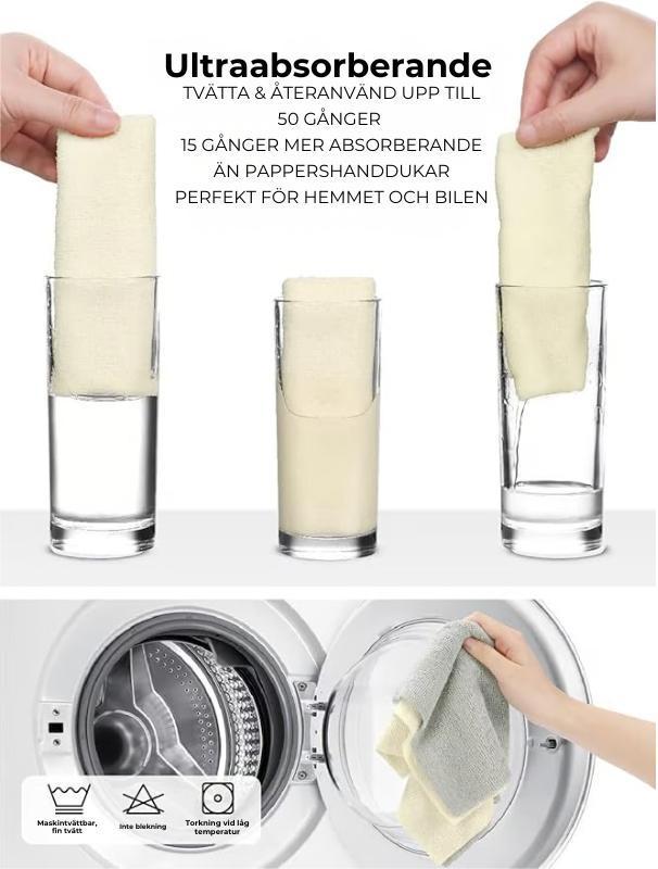 ♻️ Återanvändbara mikrofiberhanddukar på rulle (20 st)