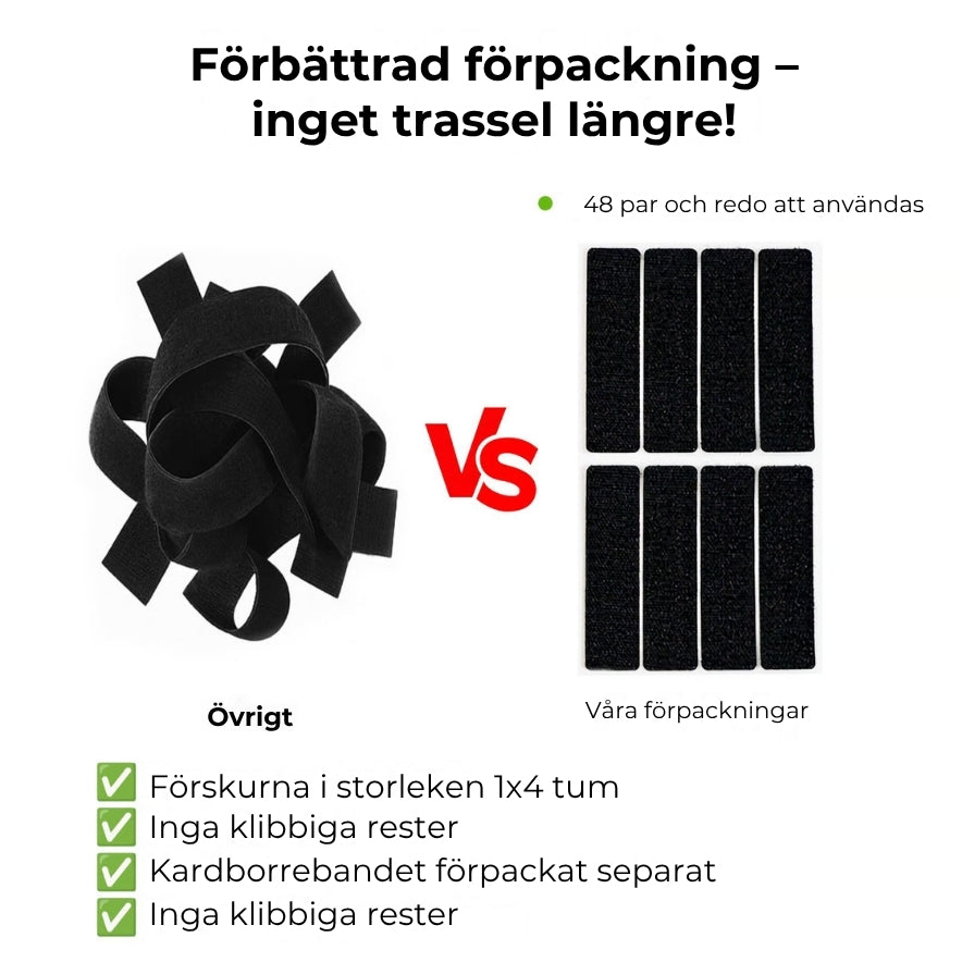 Dubbelsidiga kardborreband | Extra starka och Återanvändbara – 20 PAR