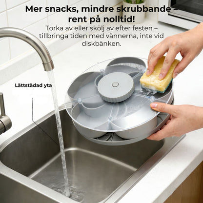 Snacksfat med 5 fack och vridbar bas