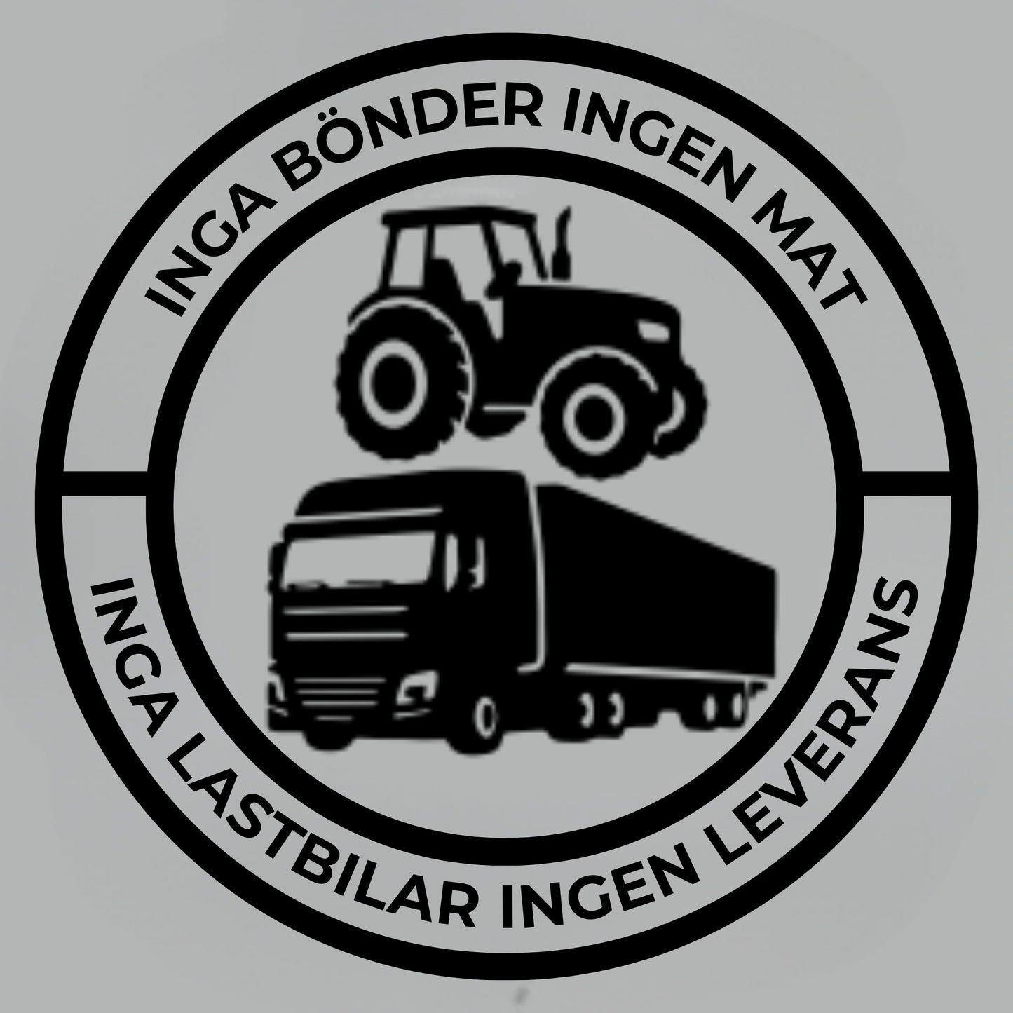 Klistermärke - INGA BÖNDER INGEN MAT (140 mm)