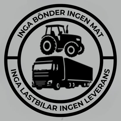 Klistermärke - INGA BÖNDER INGEN MAT (140 mm)