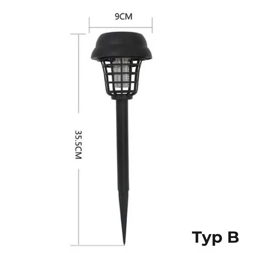 Solcellsdriven LED-lampa mot myggor | Designad för trädgård