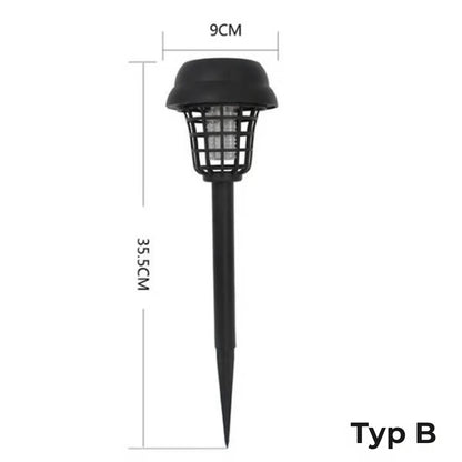 Solcellsdriven LED-lampa mot myggor | Designad för trädgård
