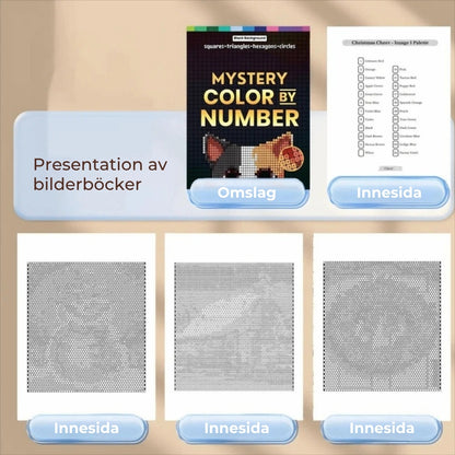 Färglägg efter nummer – Mosaik-målarbok