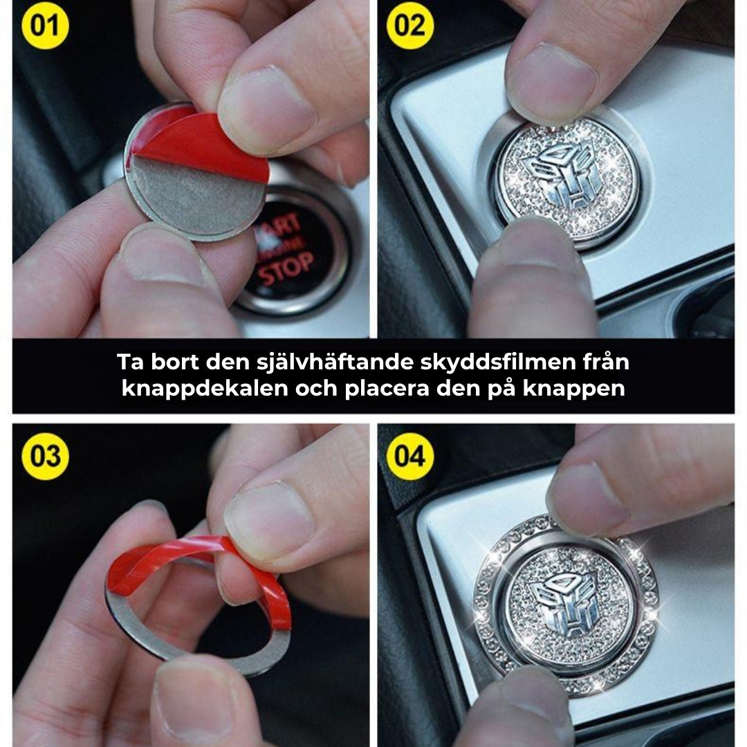 Stiligt tillbehör för bilens startknapp