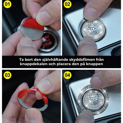 Stiligt tillbehör för bilens startknapp