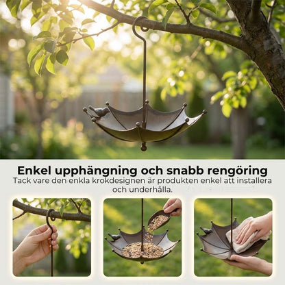 Hängande paraply | Mat- och Vattenskål för Fåglar