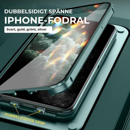 Dubbelsidigt iPhone-fodral med extra spänne