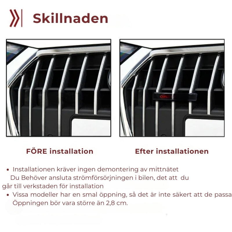 LED-ikon för bilgrill