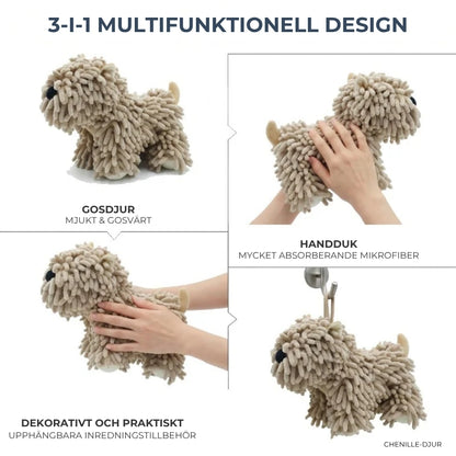 Söt hund-handduk i mikrofiber