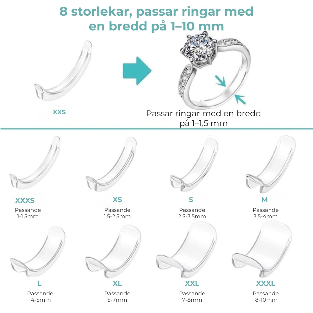 Osynlig Ringstorleksjusterare | 8 storlekar