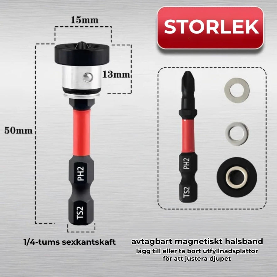 Magnetiska S2-stålborr med djupbegränsare