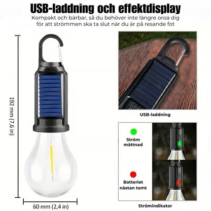 Solcellslampa med krok för Utomhus