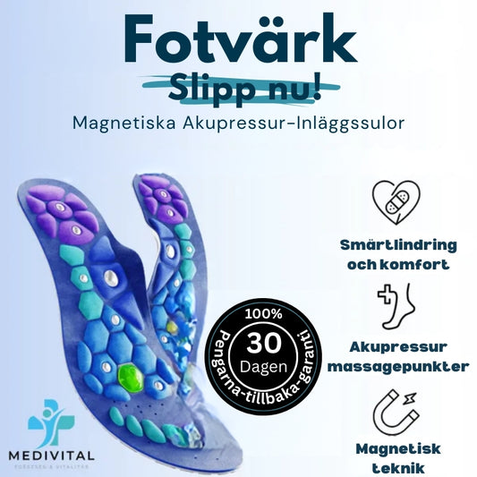 Medivital™ Magnetiska iläggssulor med akupressur
