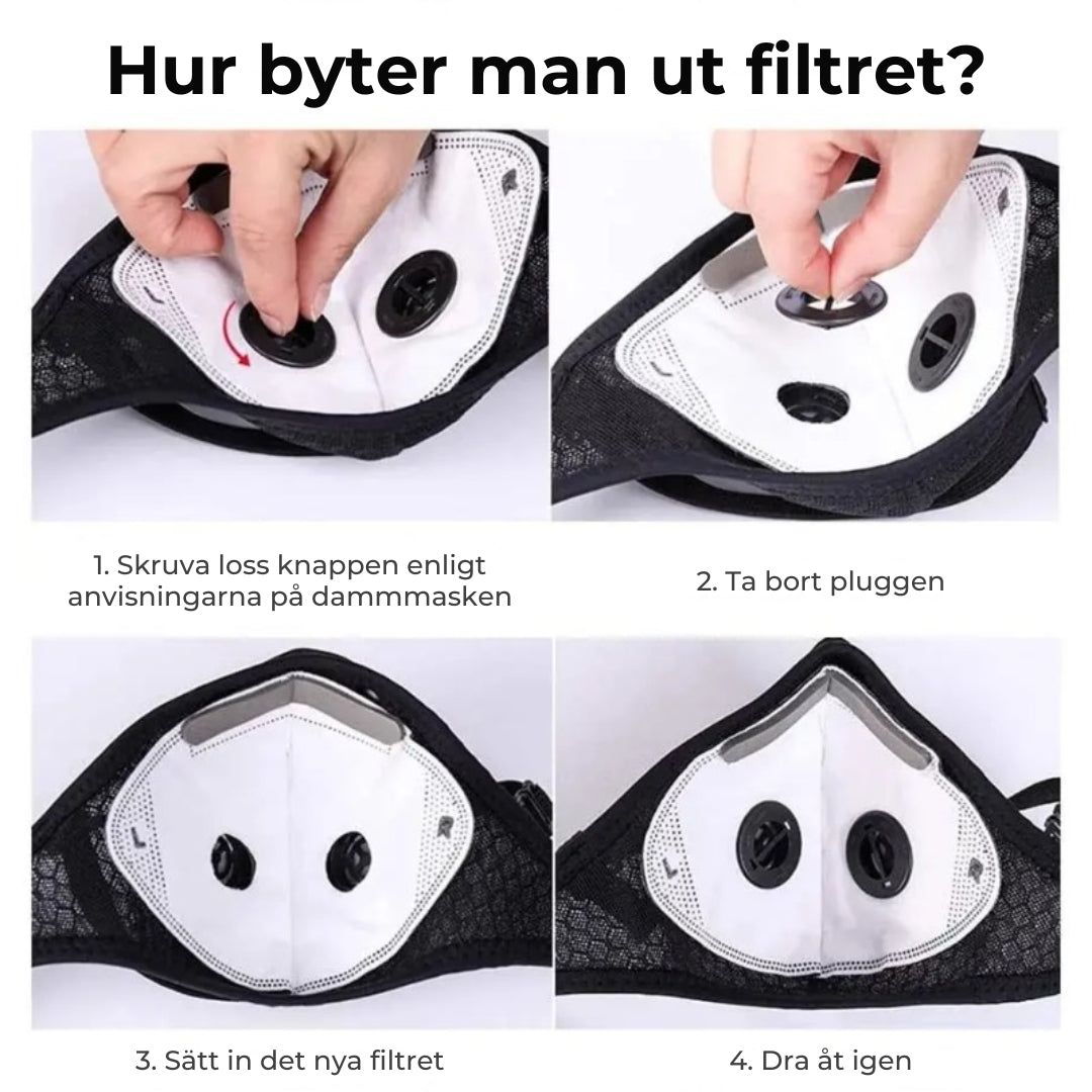 Ansiktsmask med kolfilter