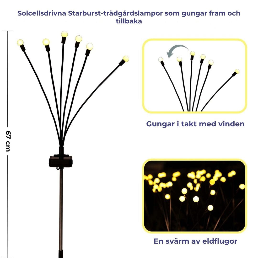 Eldflugor – trädgårdsbelysning som drivs med solenergi