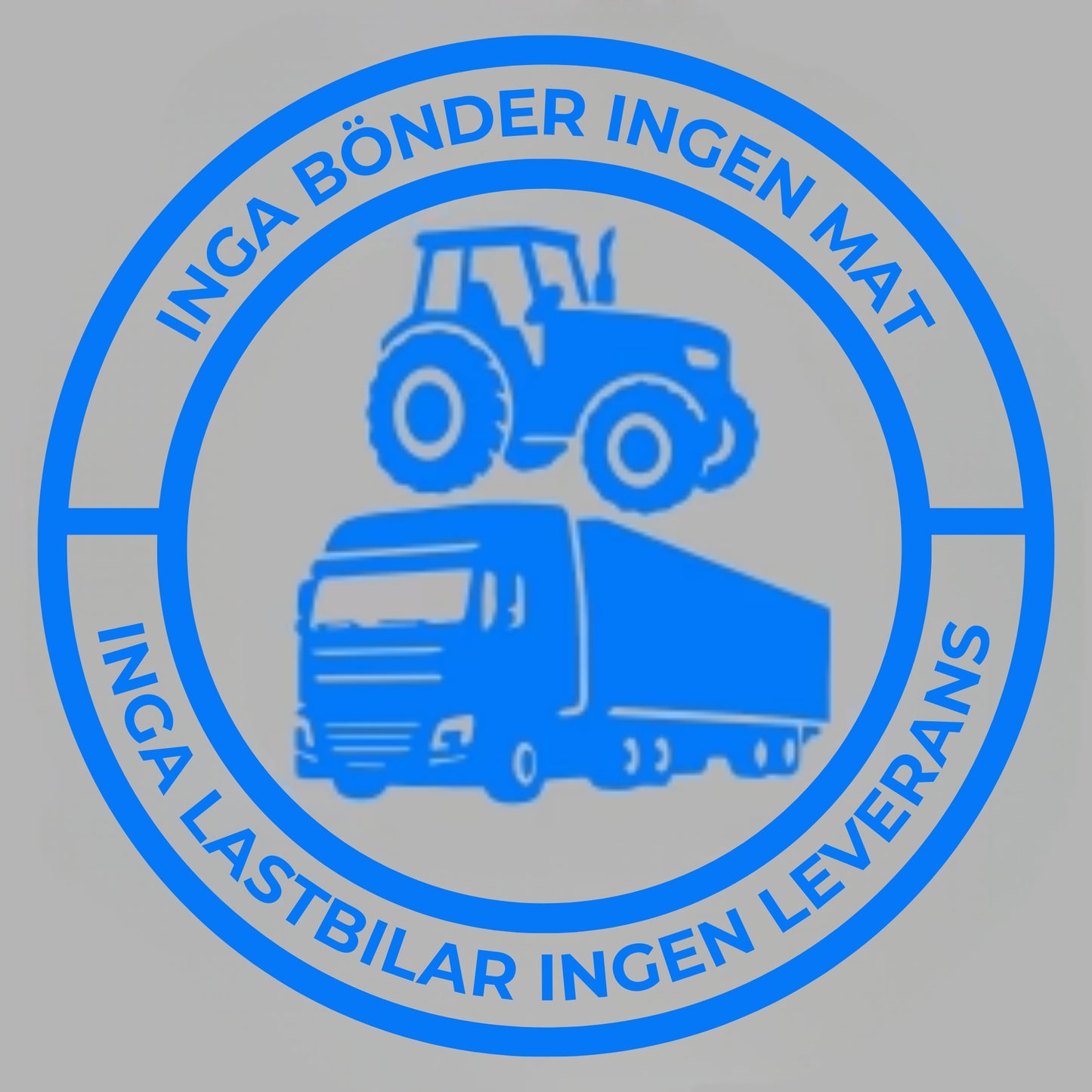 Klistermärke - INGA BÖNDER INGEN MAT (140 mm)