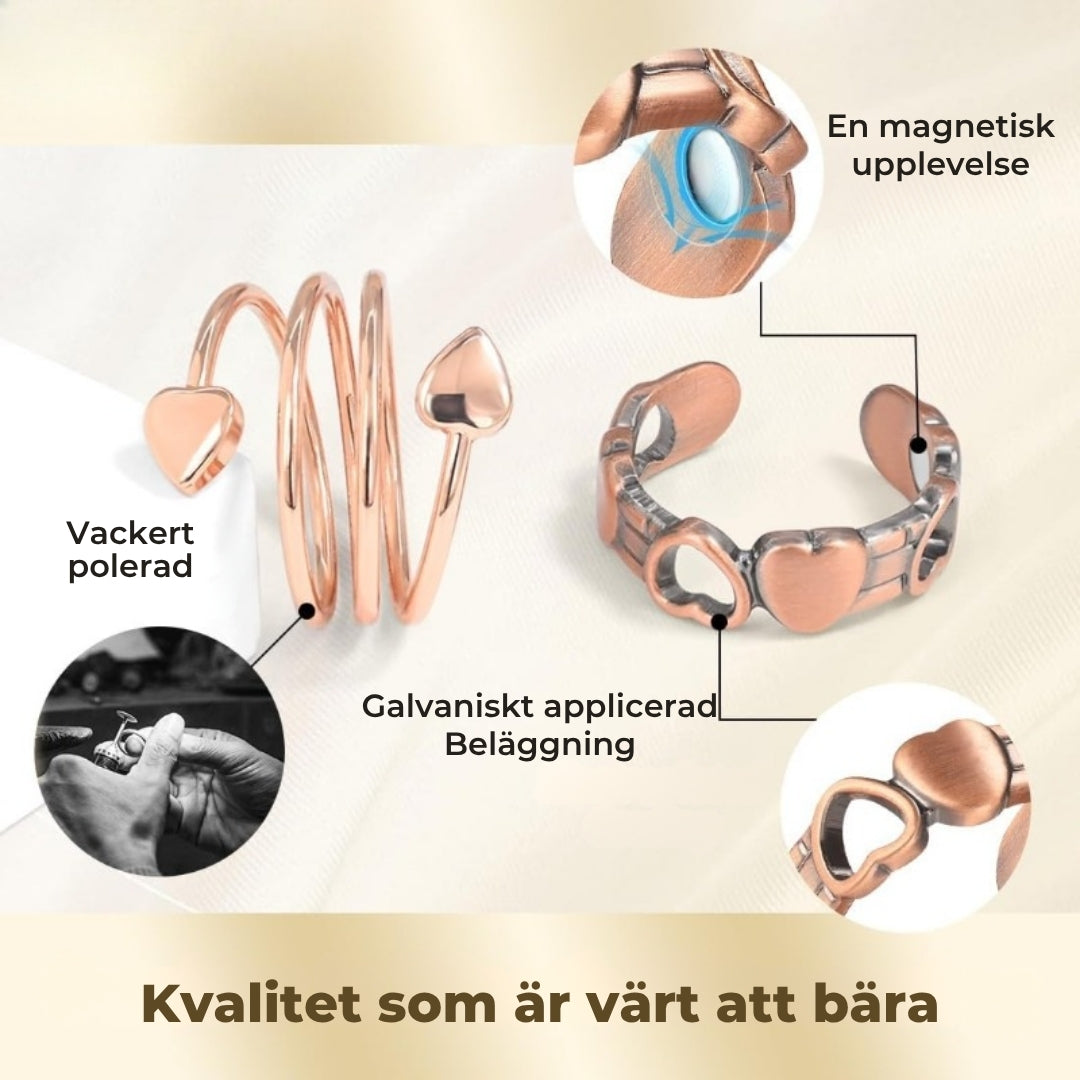 Wellnessring i koppar | Magnetisk och Justerbar