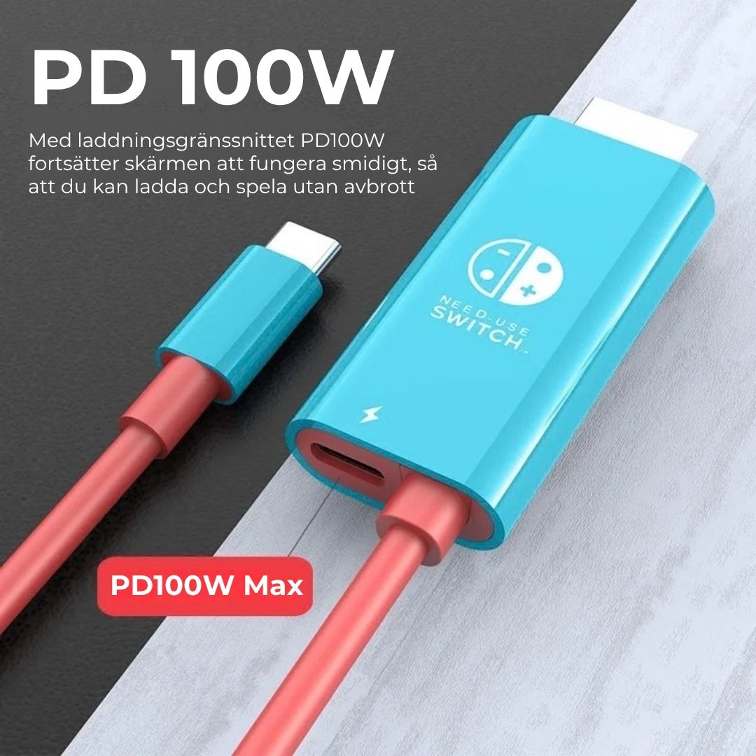 Type-C till HDMI 4K | Med 100 W laddningsfunktion