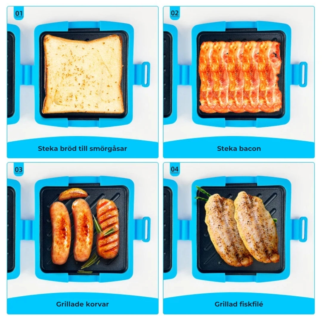 3-i-1 mikrovågsugn med grillfunktion | non-stick