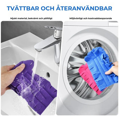 Set med återanvändbara dammdukar i fleece