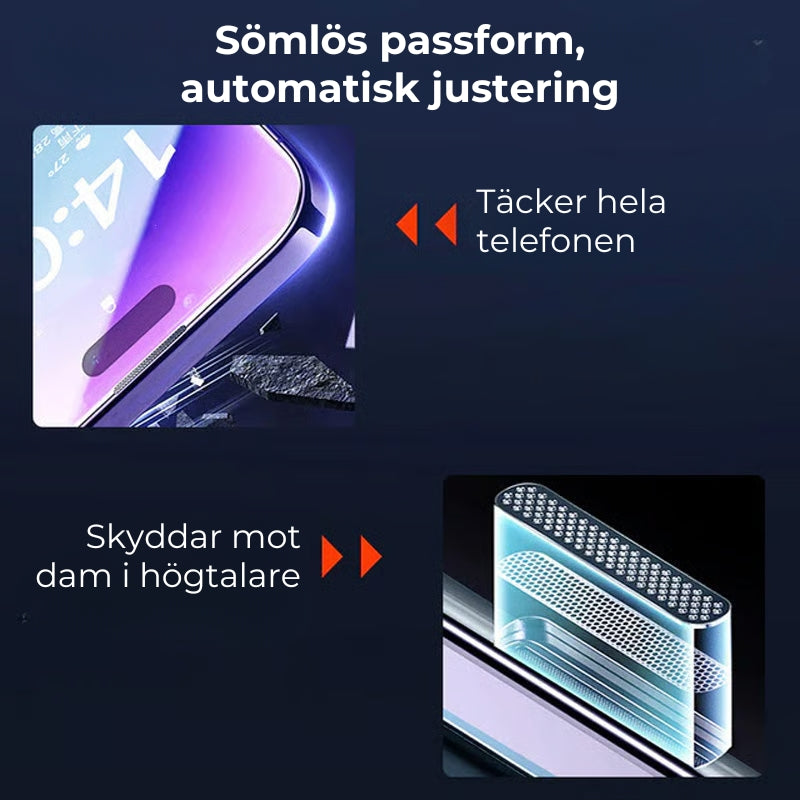 iPhone säkerhetskit – Dammfri härdad skärmfilm